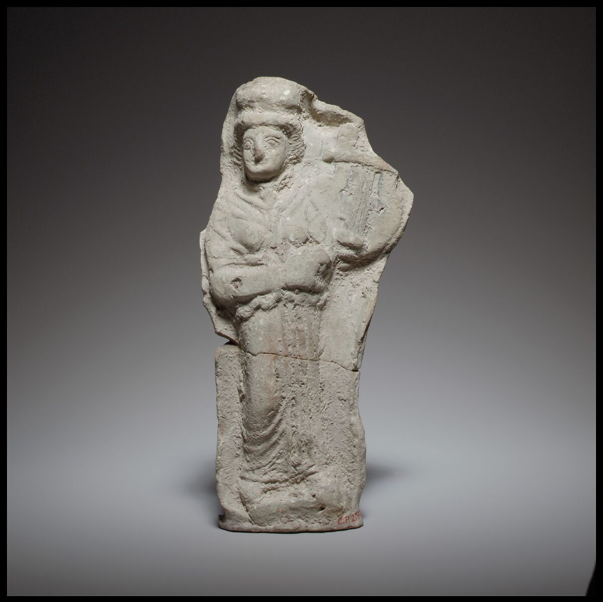 Standing female kithara player, Terracotta, Cypriot 