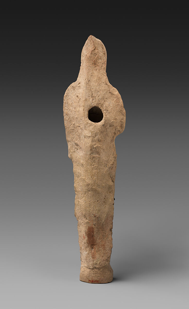 Standing male figurine of an "Assyrian" type, Terracotta, Cypriot