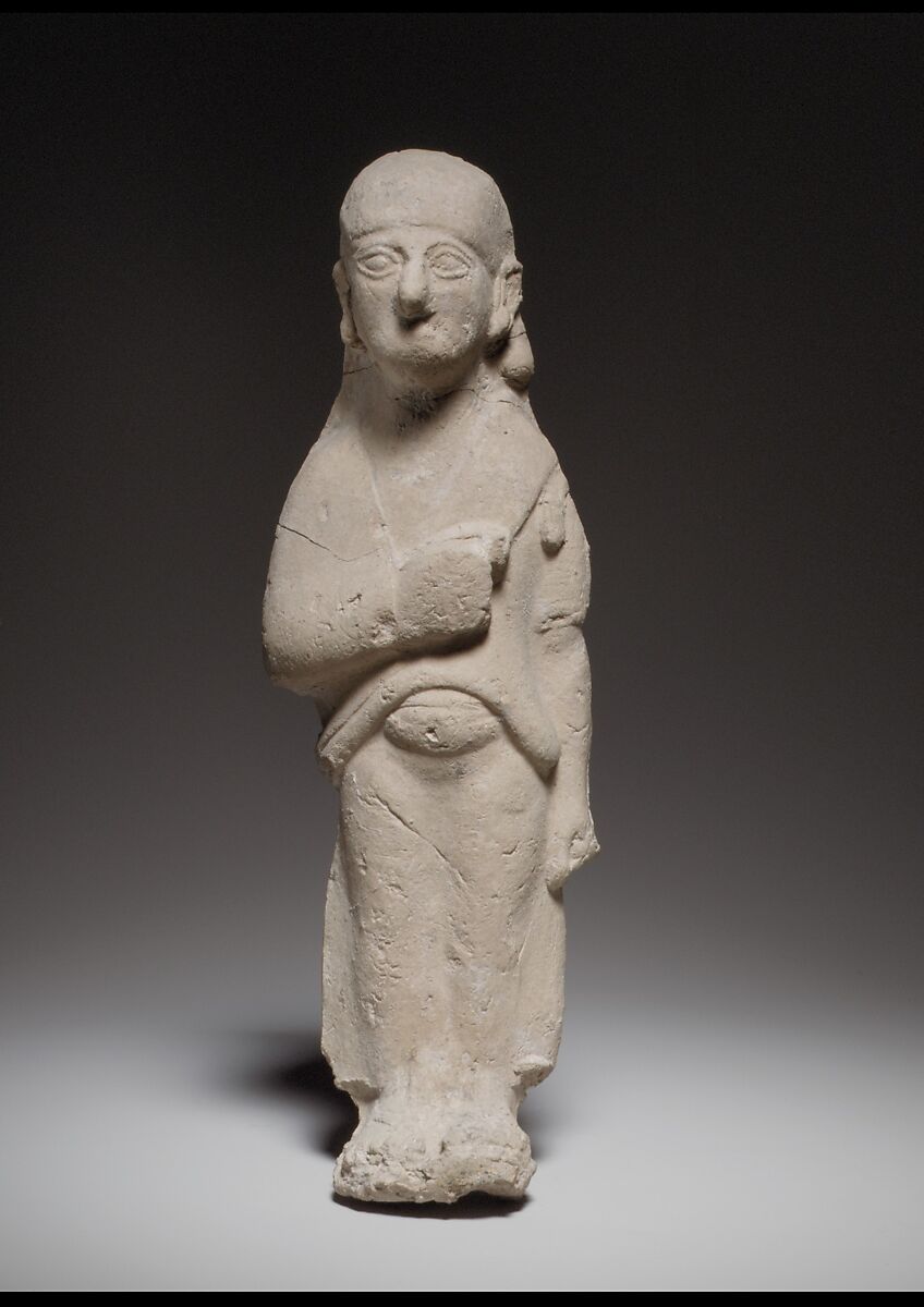 Standing female figurine, Terracotta, Cypriot 