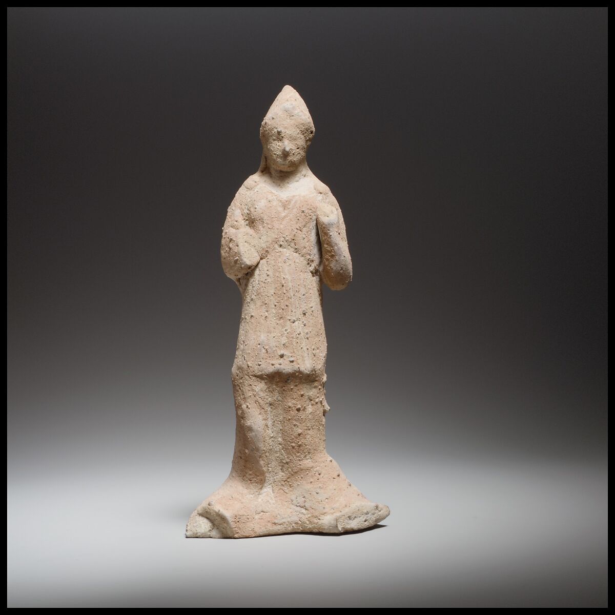 Standing female figurine, Terracotta, Cypriot 