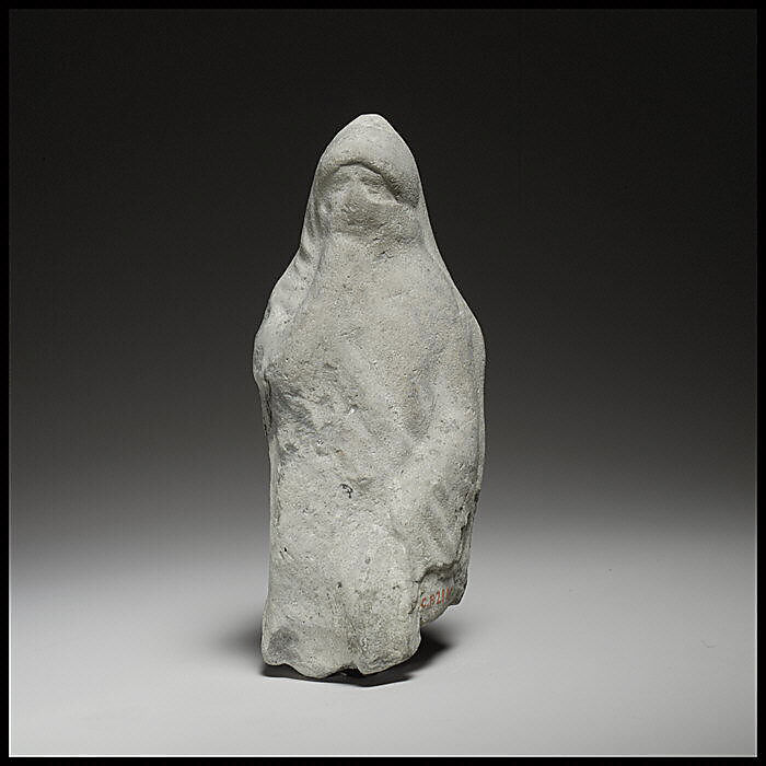 Terracotta statuette of a veiled woman, Terracotta, Cypriot 
