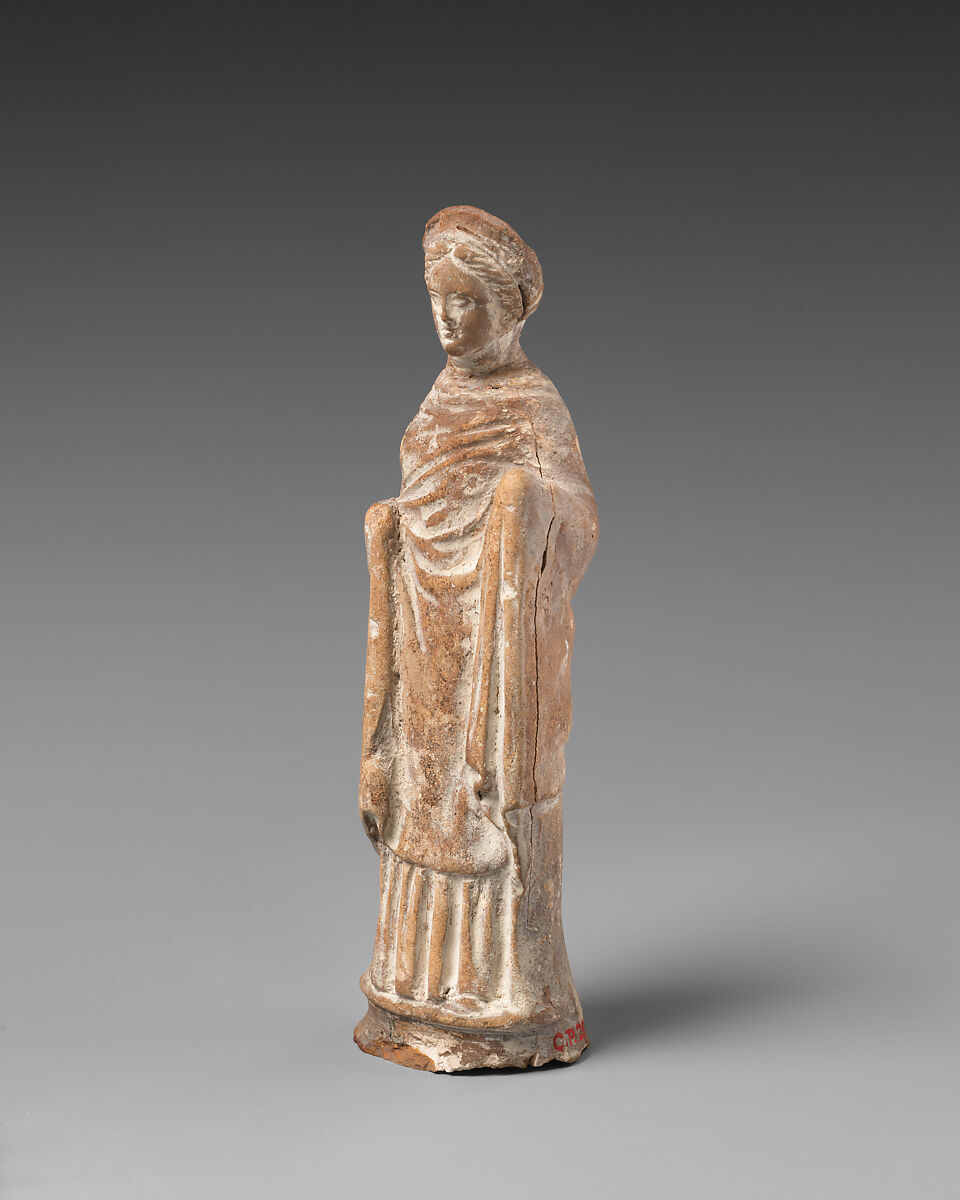 Terracotta statuette of a woman, Terracotta, Greek, Cypriot
