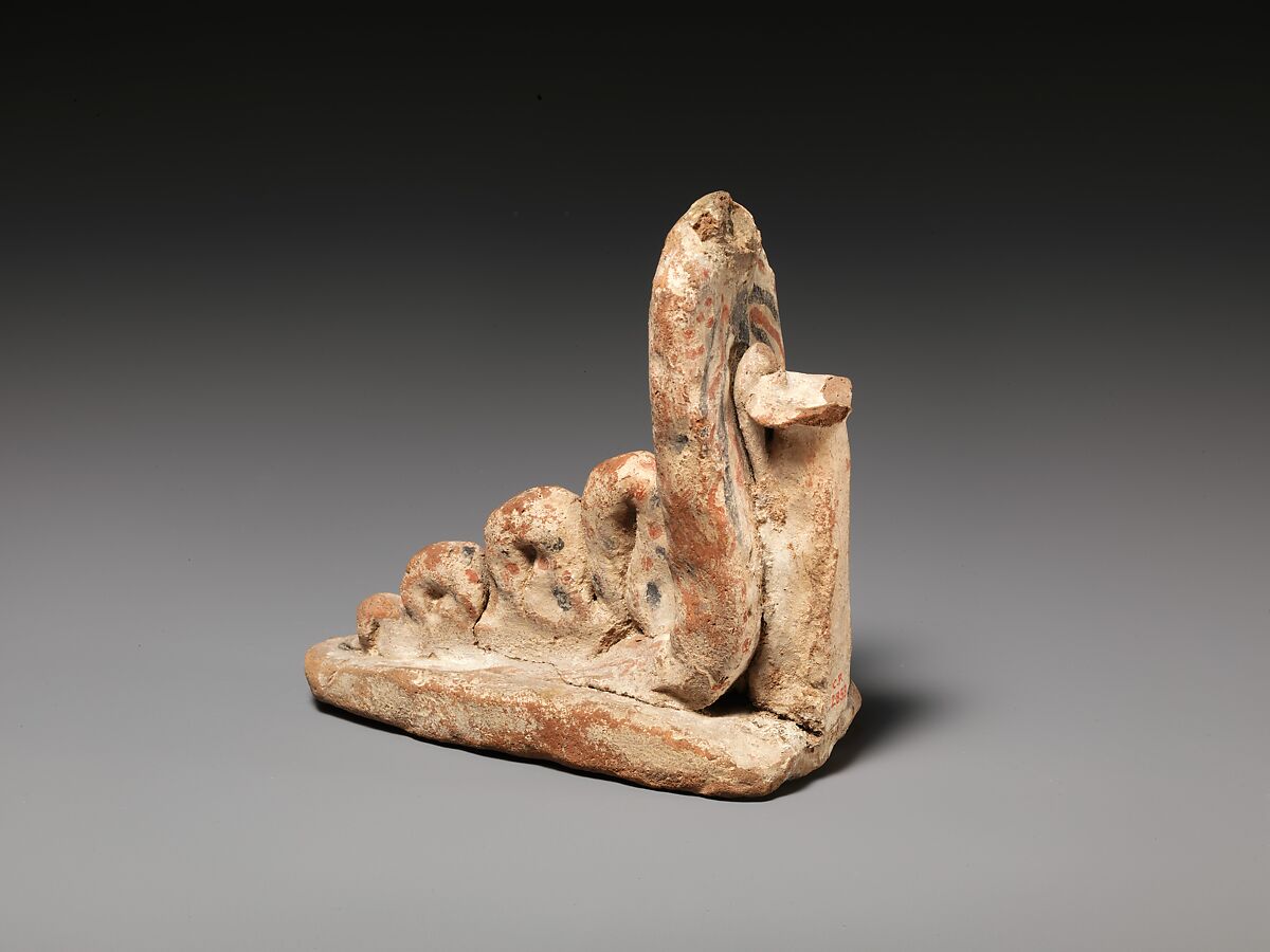 Terracotta snake figurine, Terracotta, Cypriot 