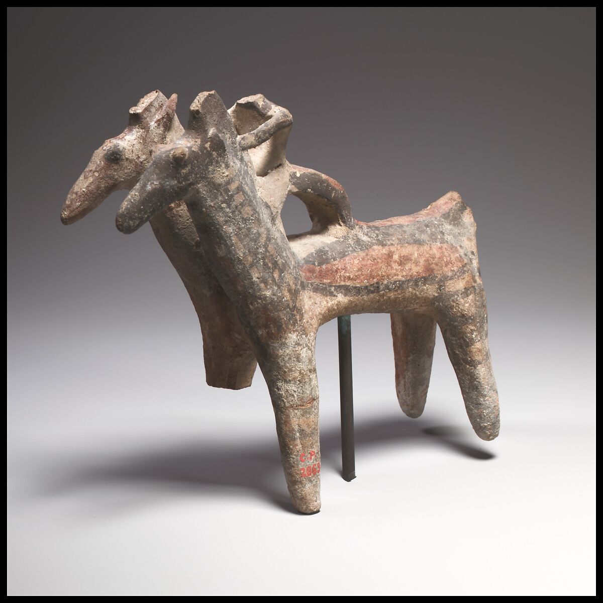 Horse and rider, Terracotta, Cypriot 