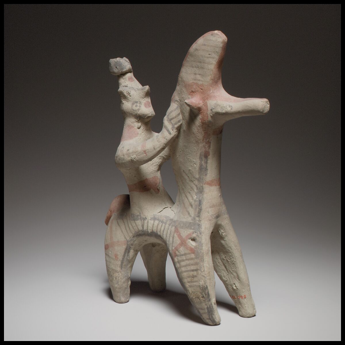 Horse and rider, Terracotta, Cypriot 