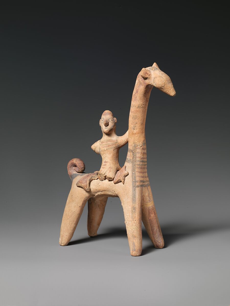 Terracotta mounted figure, Terracotta, Cypriot 