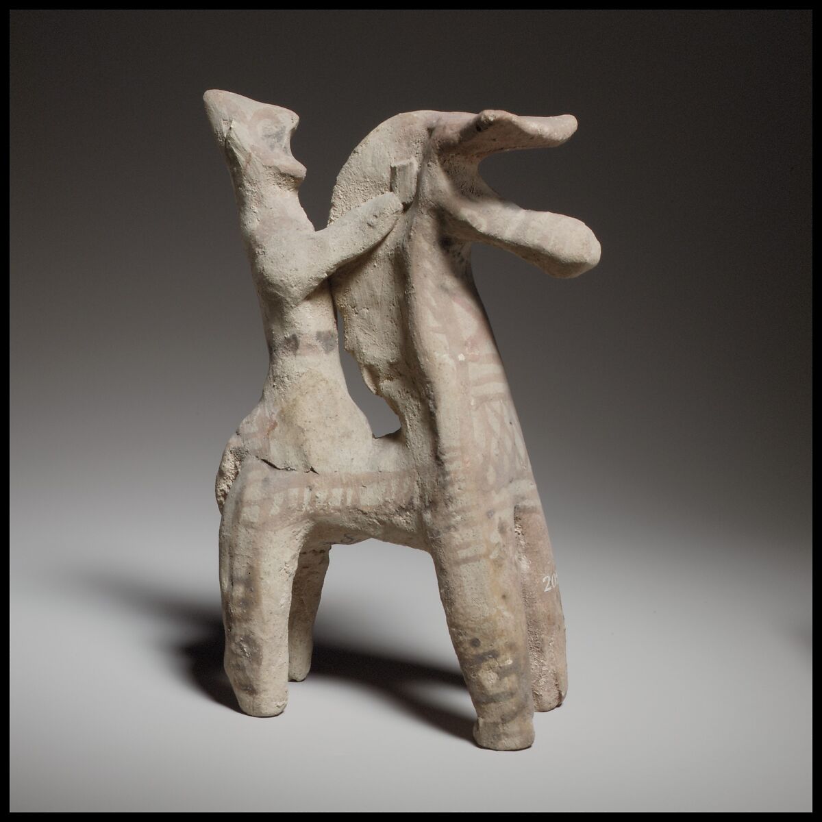 Horse and rider, Terracotta, Cypriot 