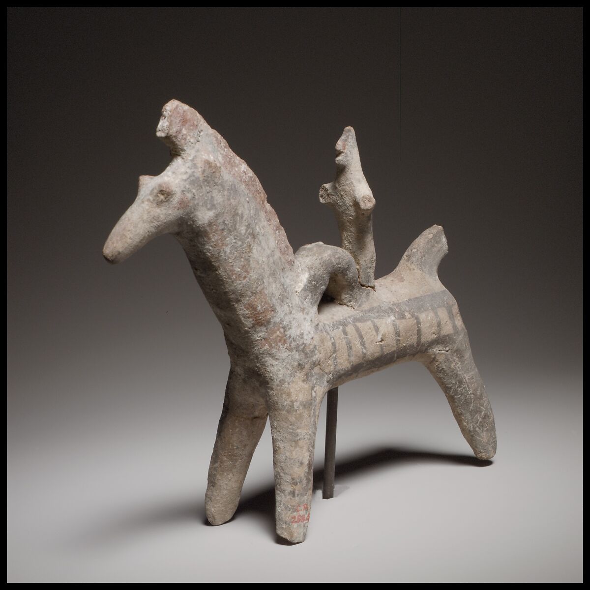 Horse and rider, Terracotta, Cypriot 