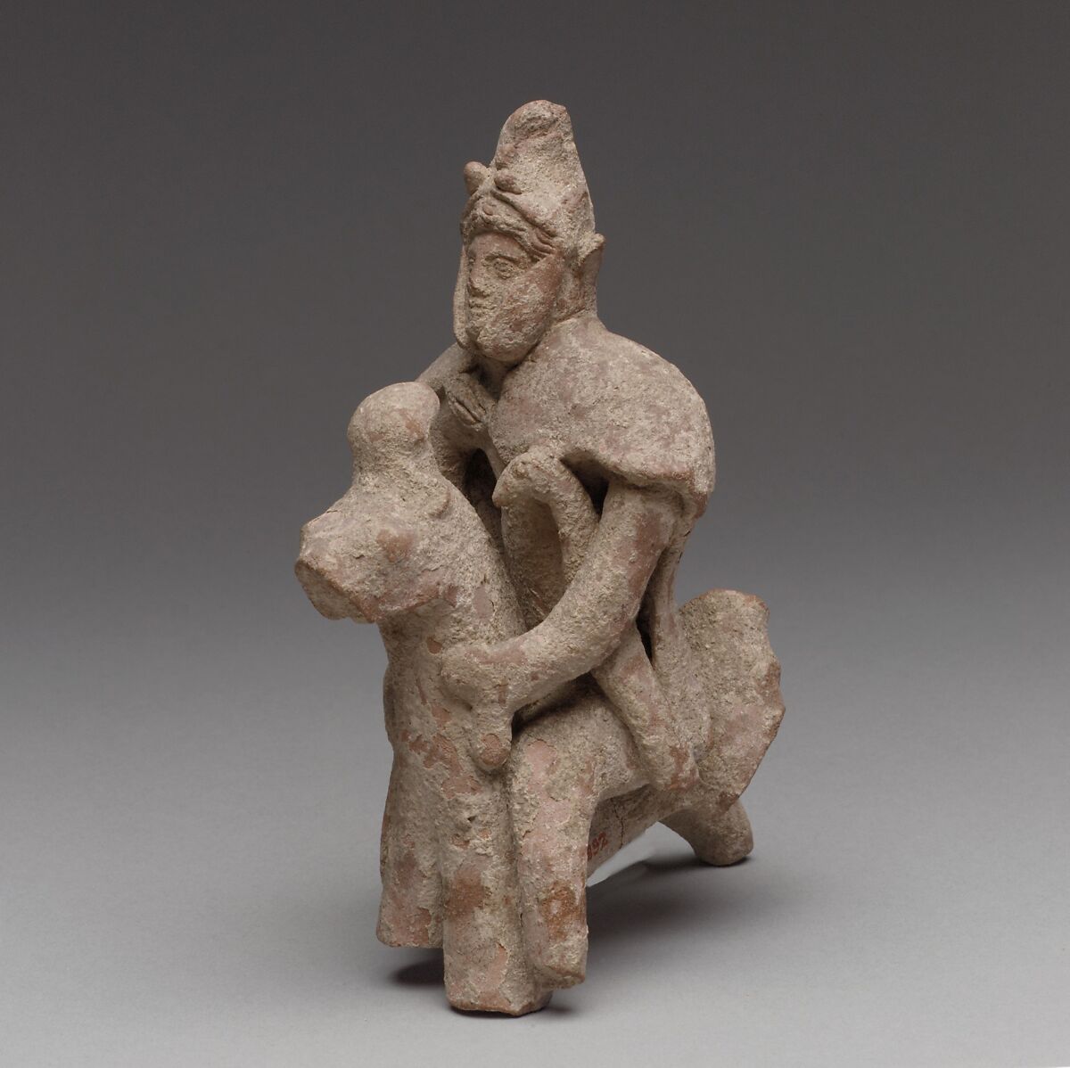 Horse and rider, Terracotta, Cypriot 