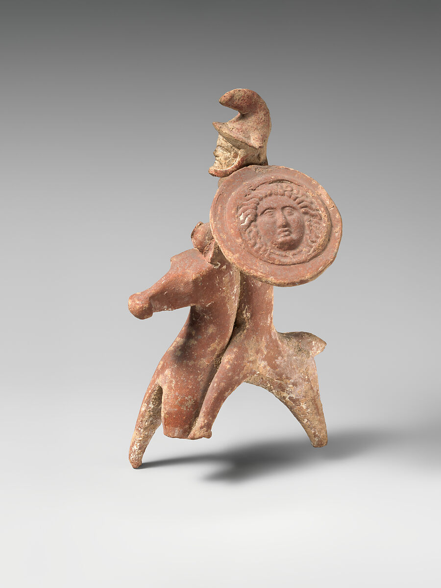 Horse and rider, Terracotta, Cypriot 