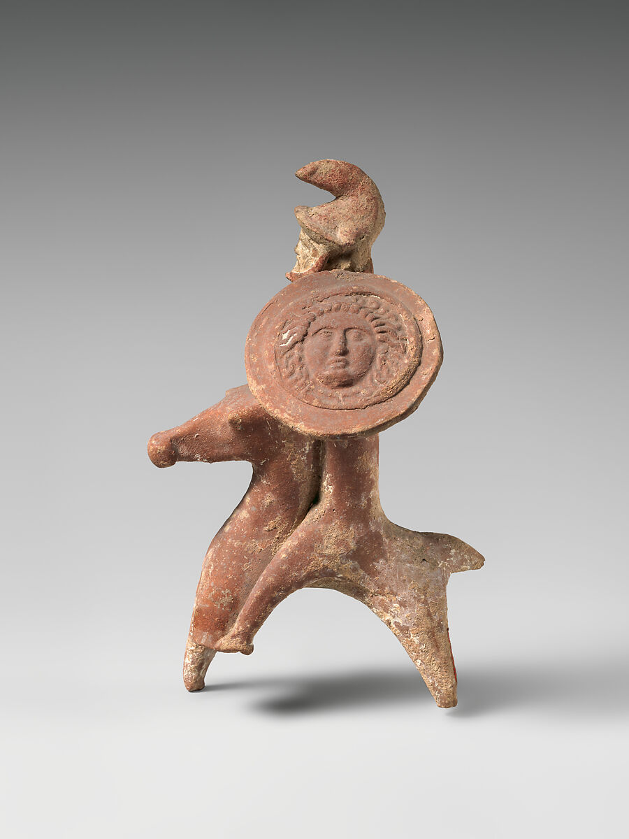 Horse and rider, Terracotta, Cypriot