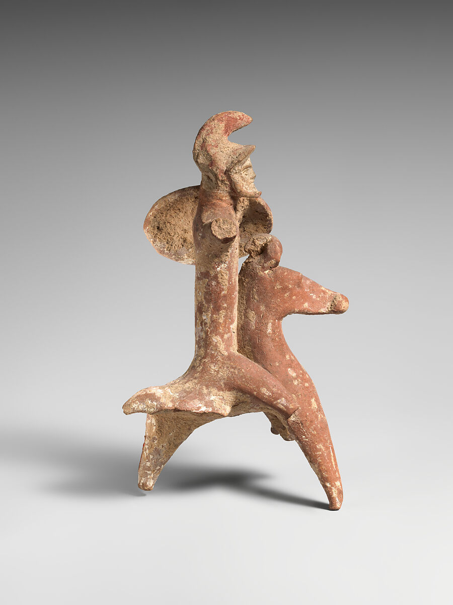 Horse and rider, Terracotta, Cypriot 