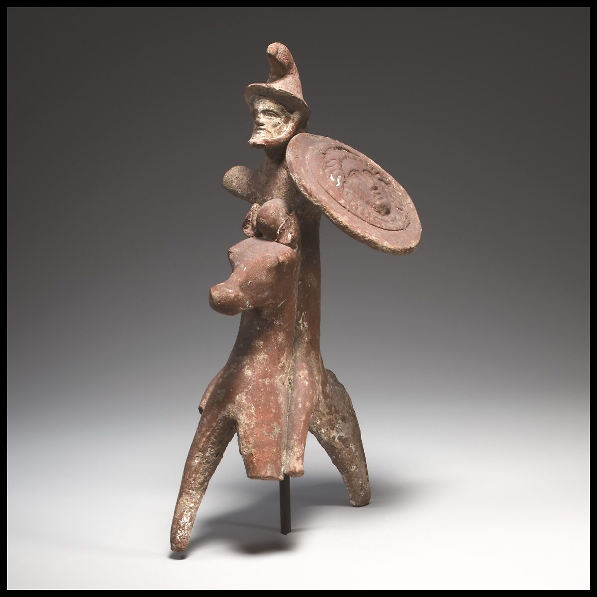 Horse and rider, Terracotta, Cypriot 