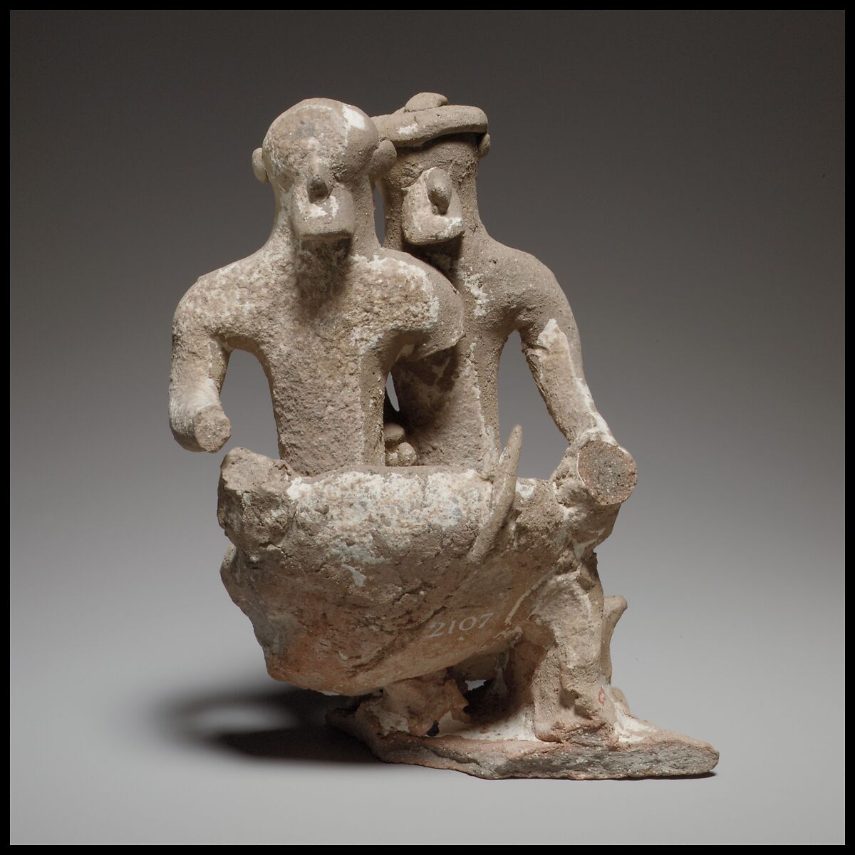 Model of a chariot with driver, Terracotta, Cypriot 