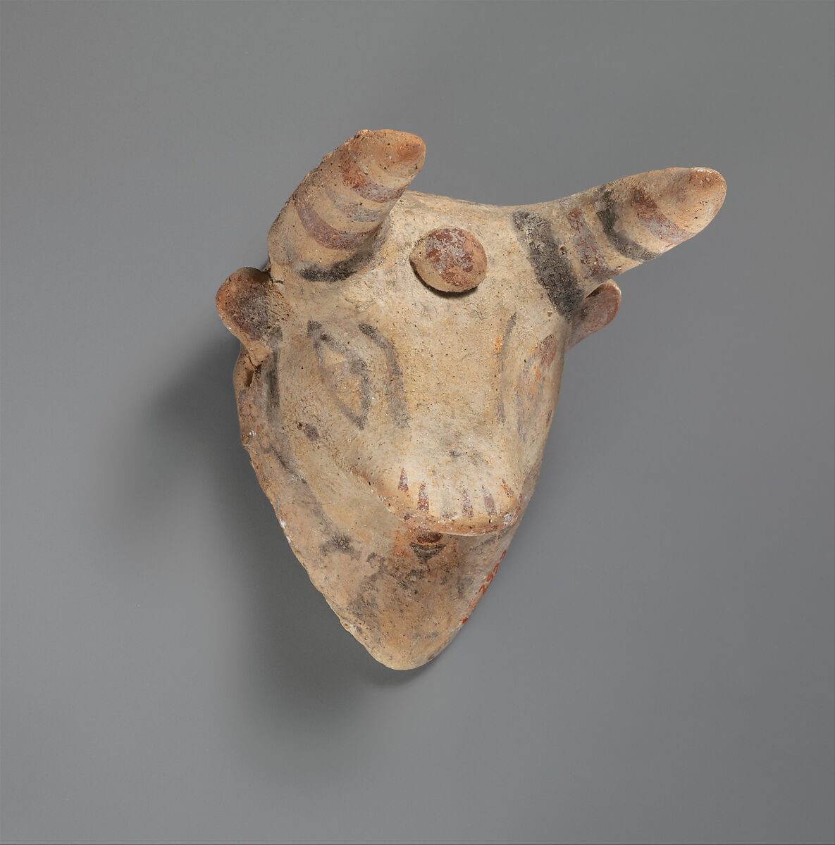 Terracotta bull's mask, Terracotta, Cypriot 