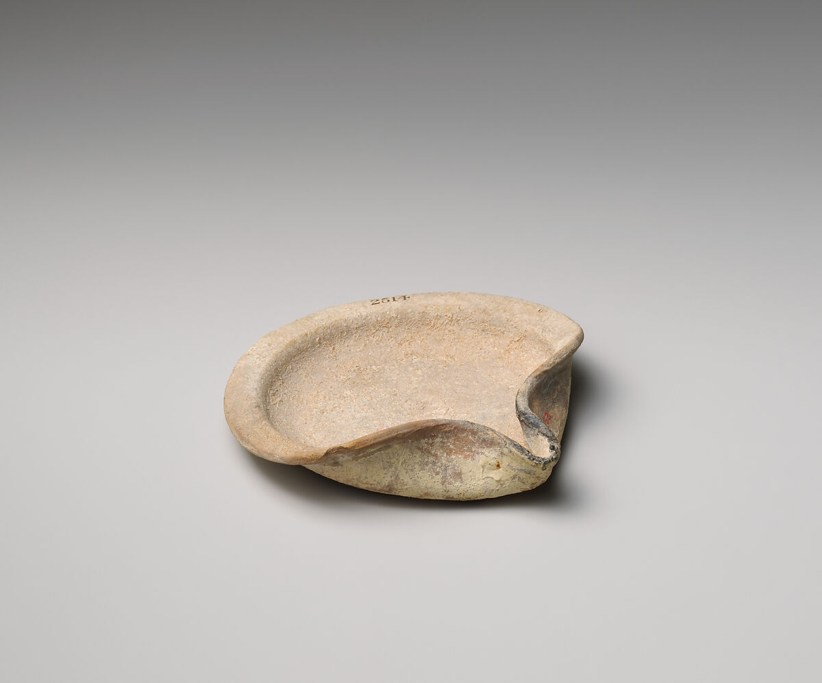 Terracotta saucer-shaped lamp, Terracotta, Cypriot