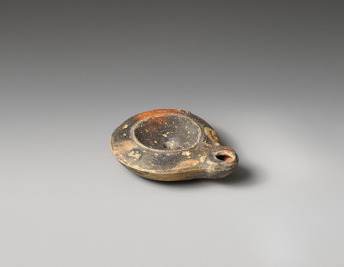 Terracotta oil lamp, Terracotta, Roman, Cypriot 