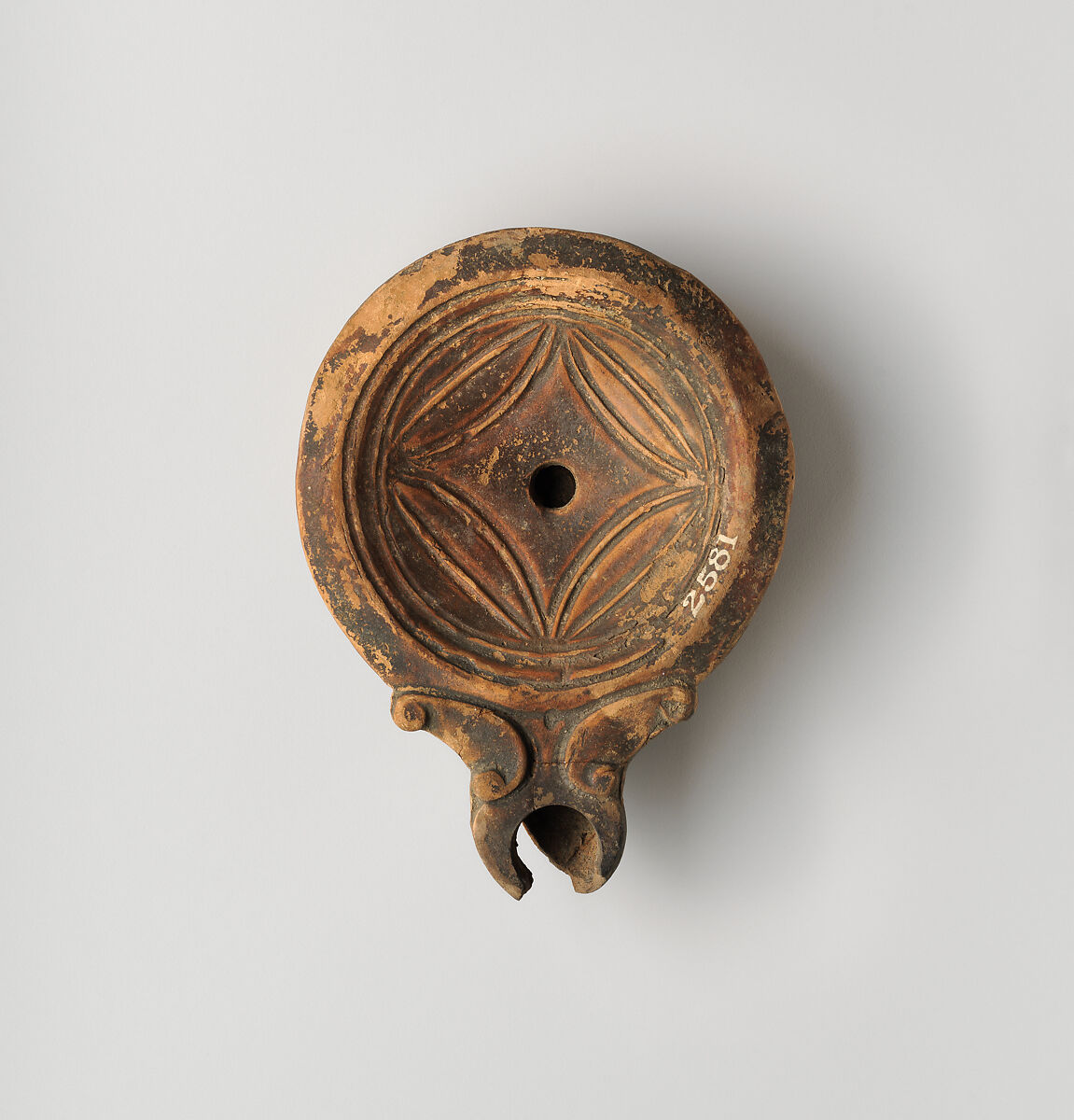 Terracotta oil lamp, Terracotta, Roman, Cypriot 