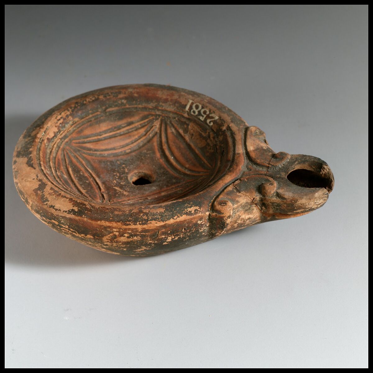 Terracotta oil lamp, Terracotta, Roman, Cypriot