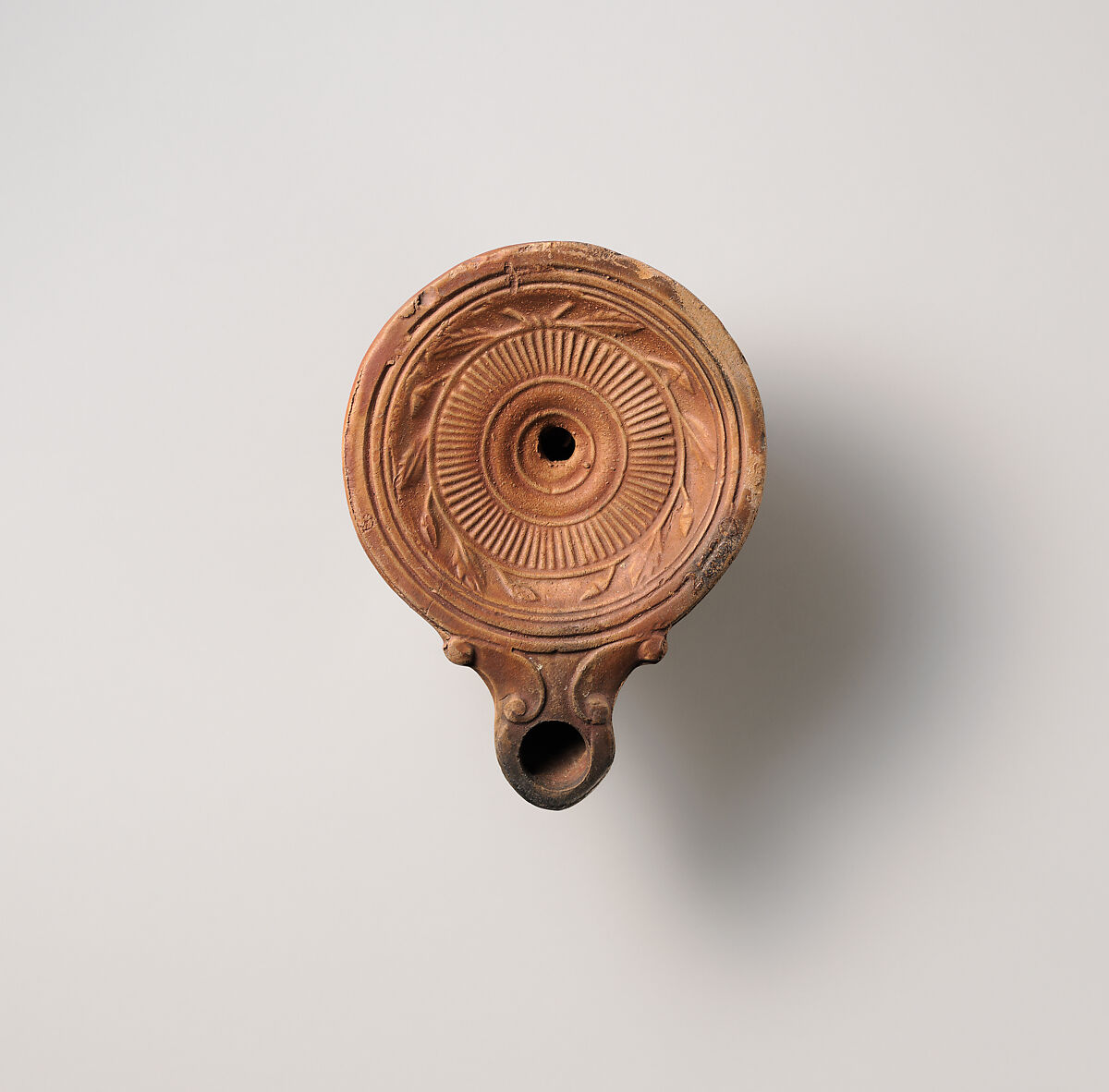 Terracotta oil lamp, Terracotta, Roman, Cypriot 