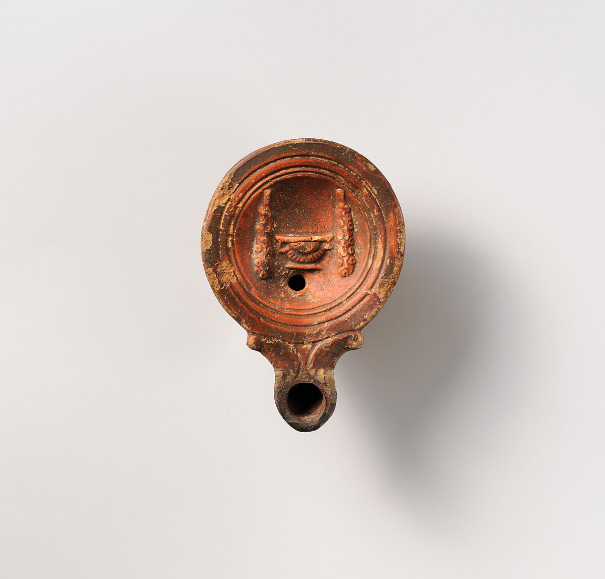 Terracotta oil lamp, Terracotta, Roman, Cypriot 