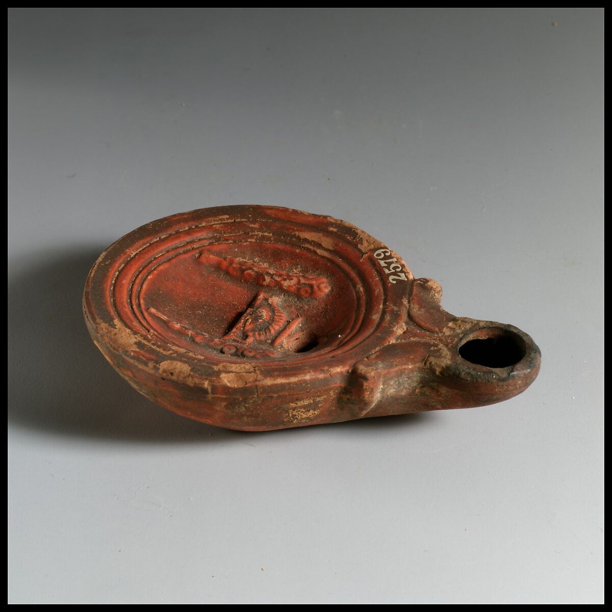 Terracotta oil lamp, Terracotta, Roman, Cypriot