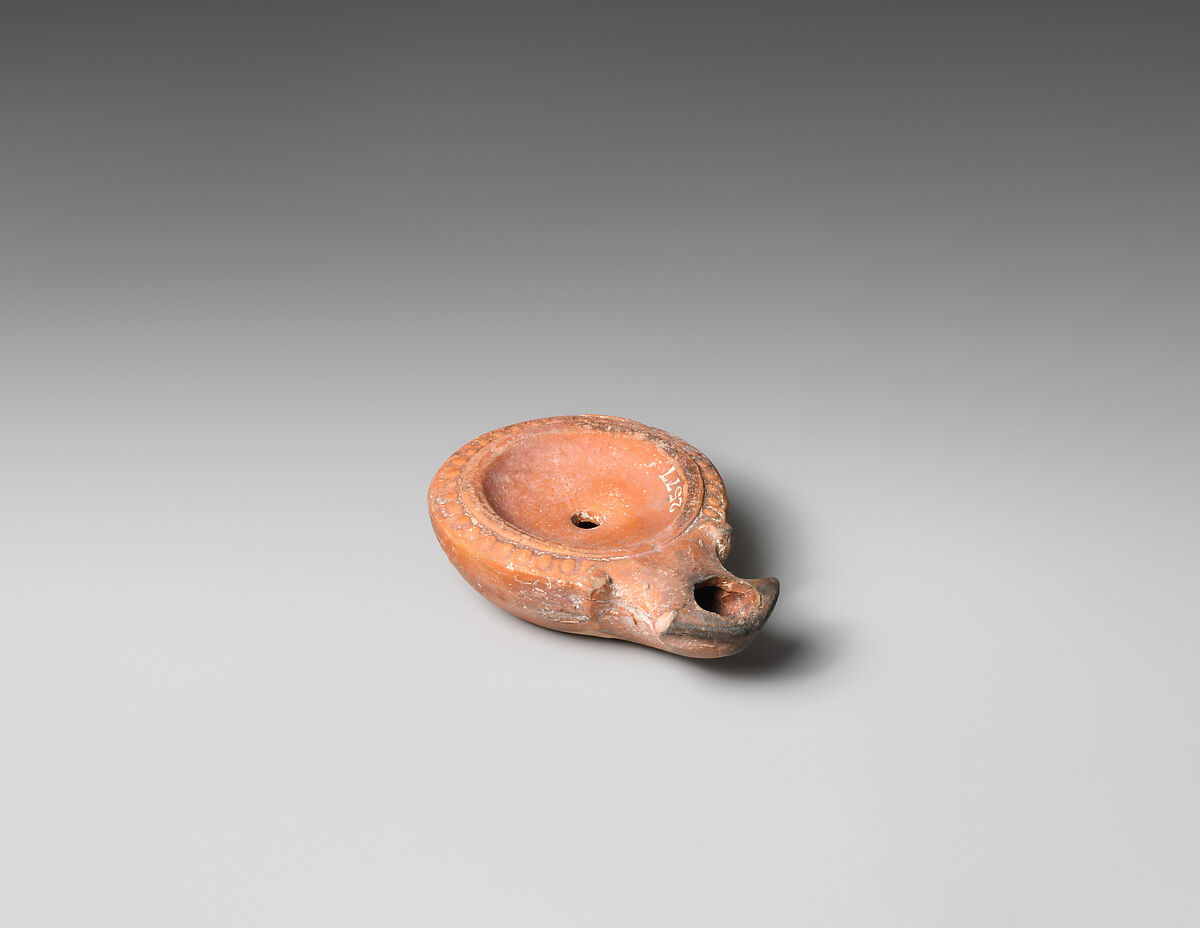 Terracotta oil lamp, Terracotta, Roman, Cypriot 