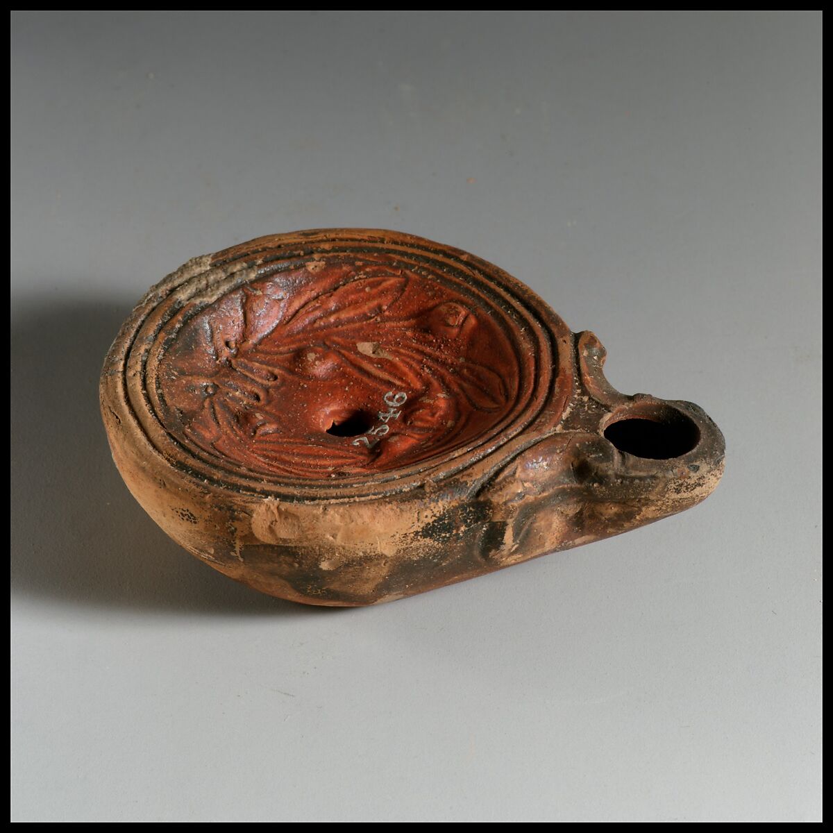 Terracotta oil lamp, Terracotta, Roman, Cypriot