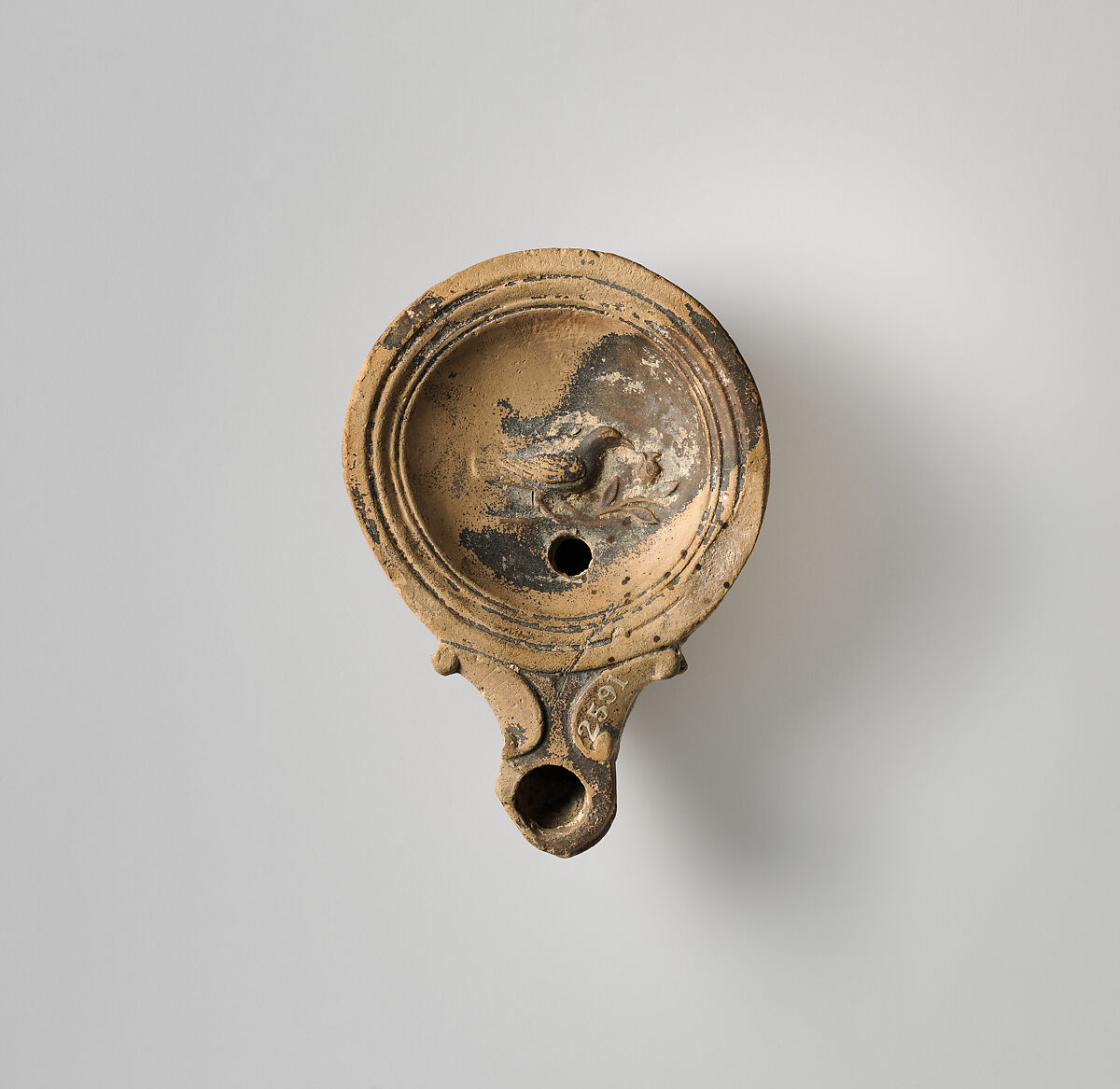 Terracotta oil lamp, Terracotta, Roman, Cypriot 