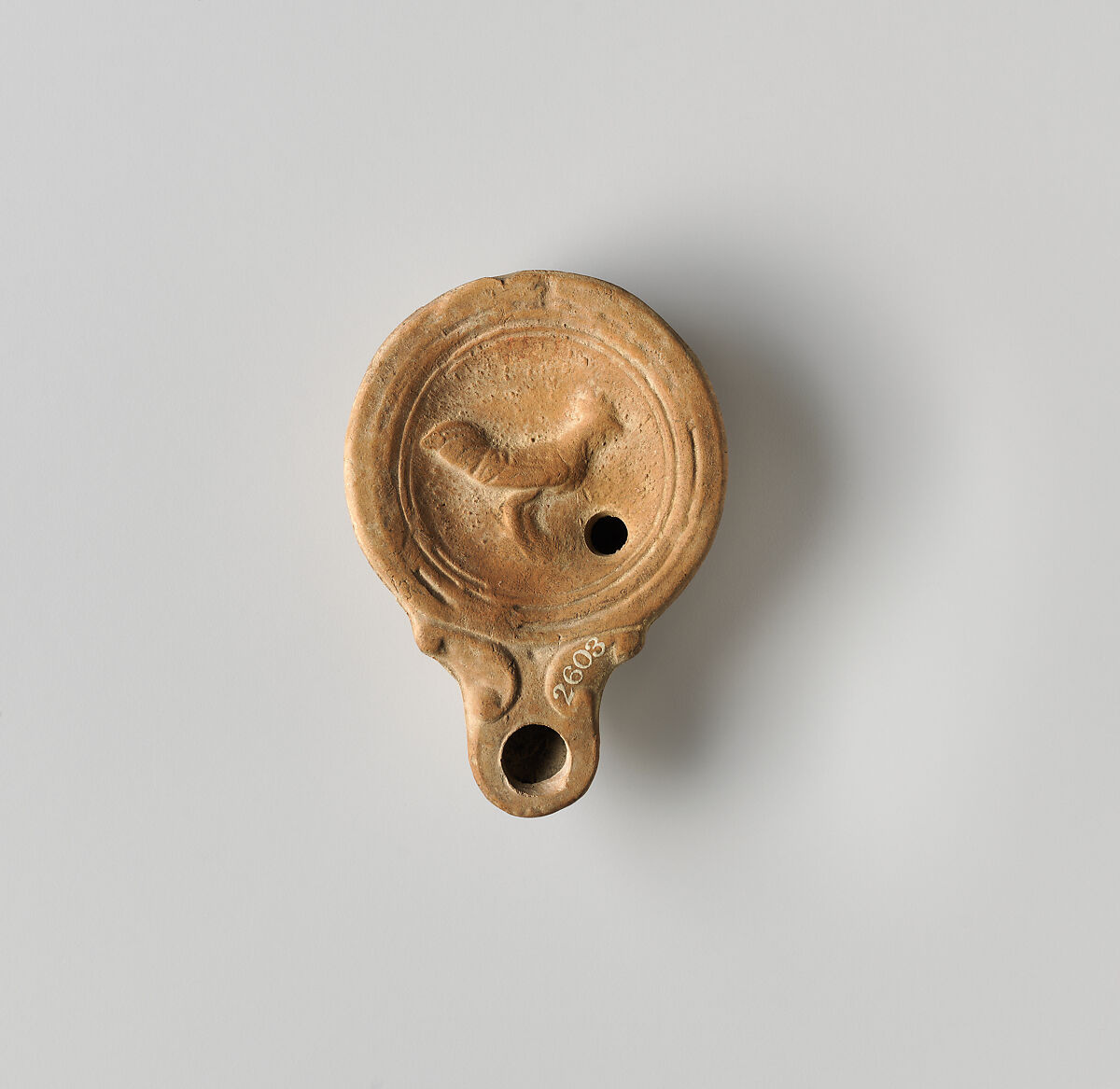 Terracotta oil lamp, Terracotta, Roman, Cypriot 