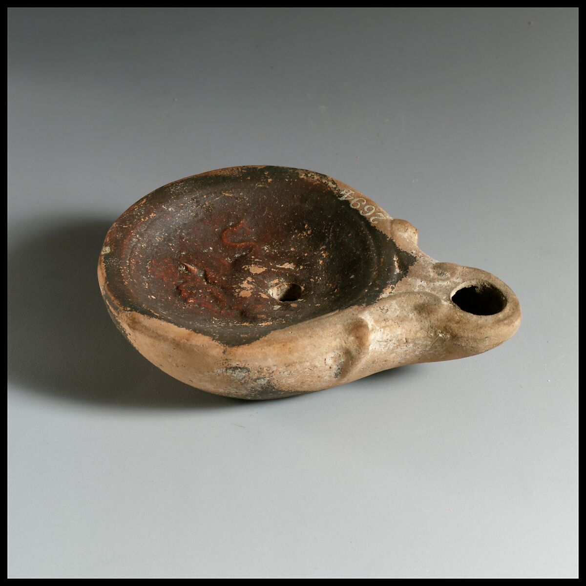 Terracotta oil lamp, Terracotta, Roman, Cypriot