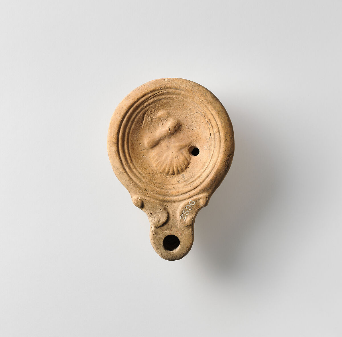 Terracotta oil lamp, Terracotta, Roman, Cypriot 