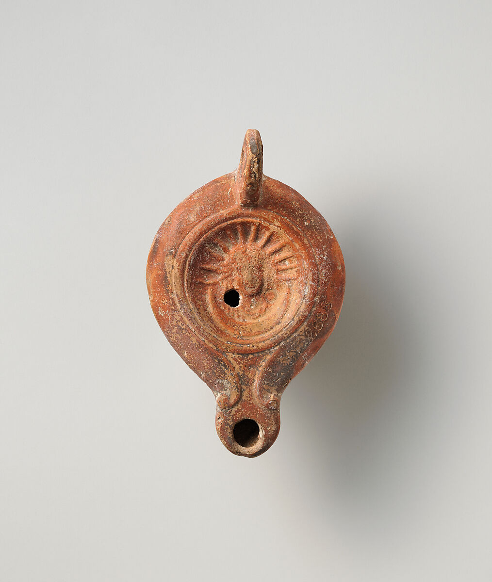 Terracotta oil lamp, Terracotta, Roman, Cypriot 