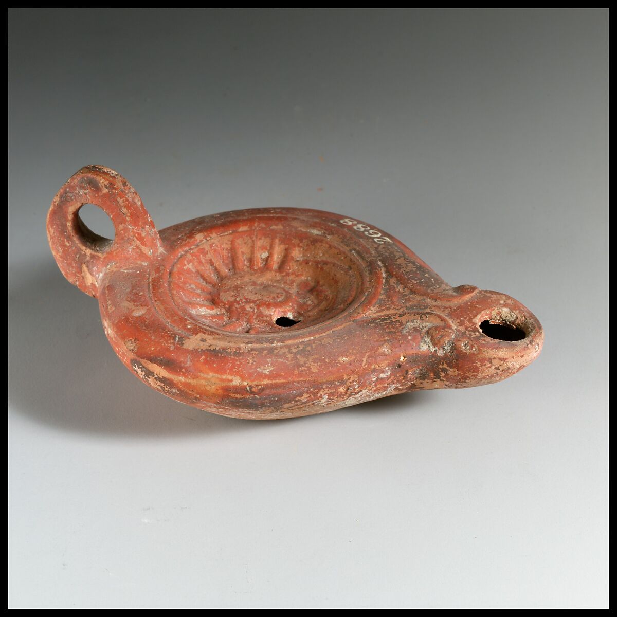 Terracotta oil lamp, Terracotta, Roman, Cypriot