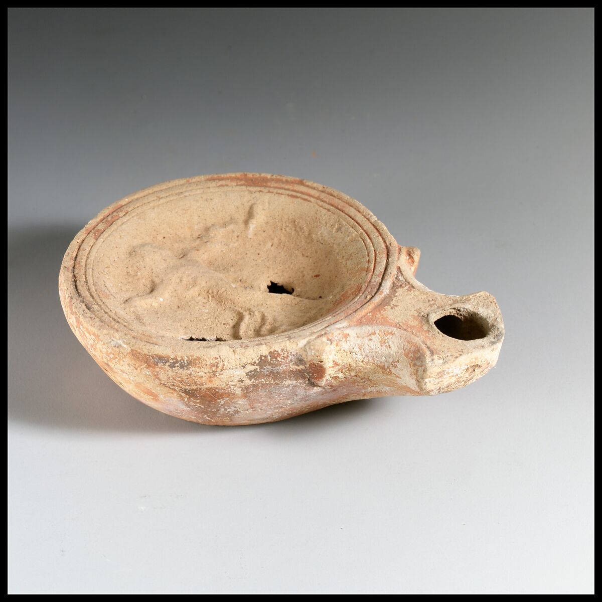 Terracotta oil lamp, Terracotta, Roman, Cypriot