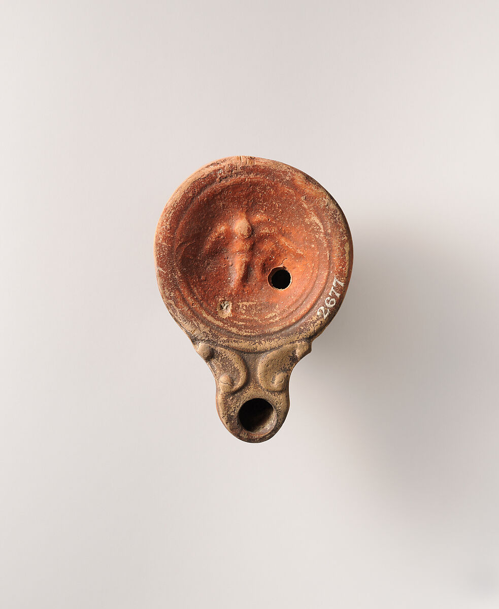 Terracotta oil lamp, Terracotta, Roman, Cypriot 