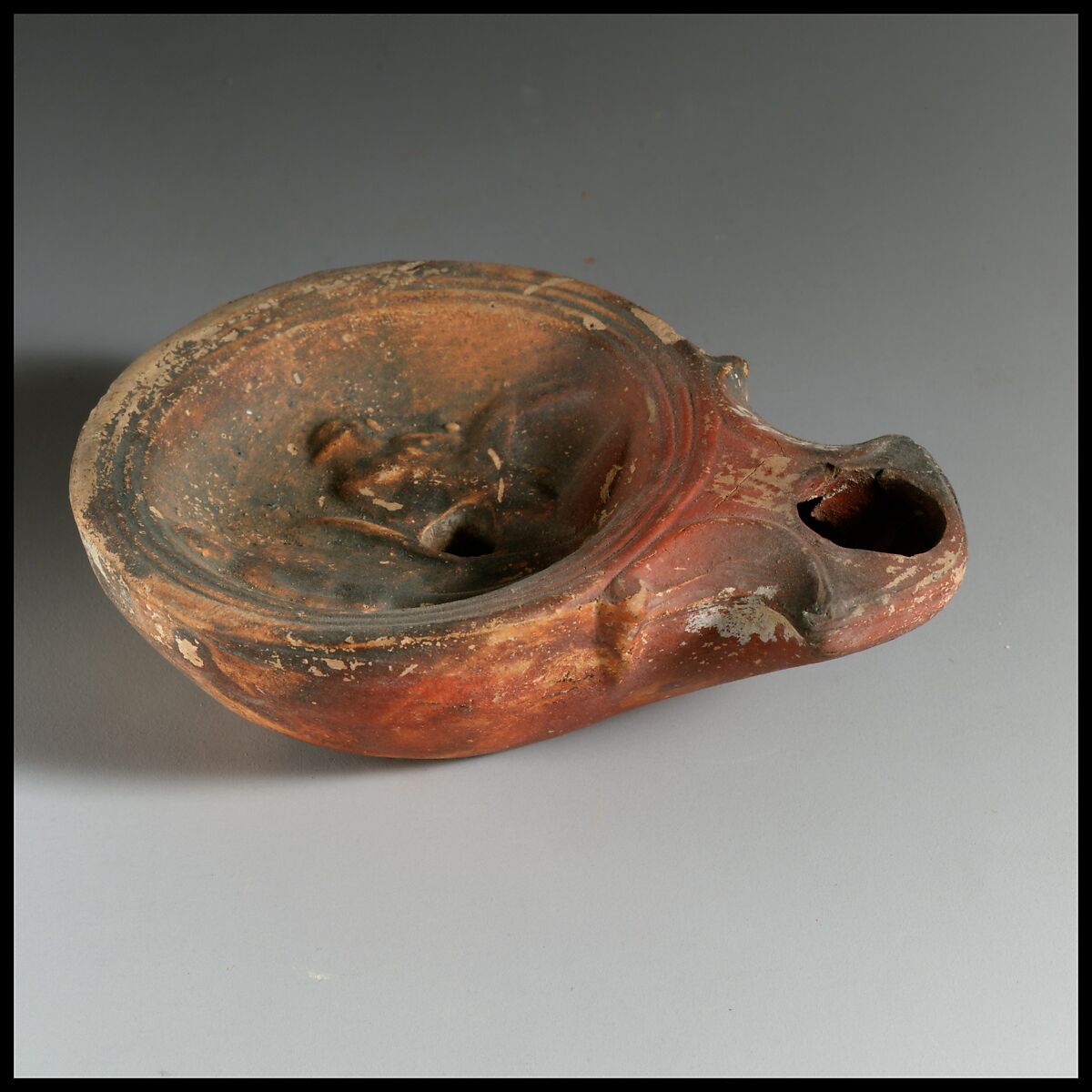Terracotta oil lamp, Terracotta, Cypriot