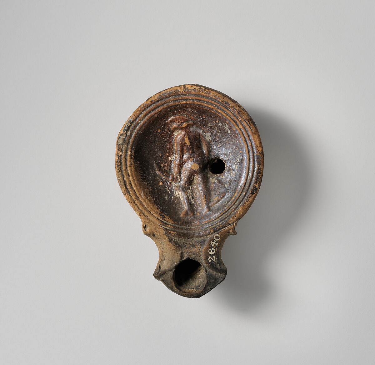 Terracotta oil lamp, Terracotta, Roman, Cypriot 