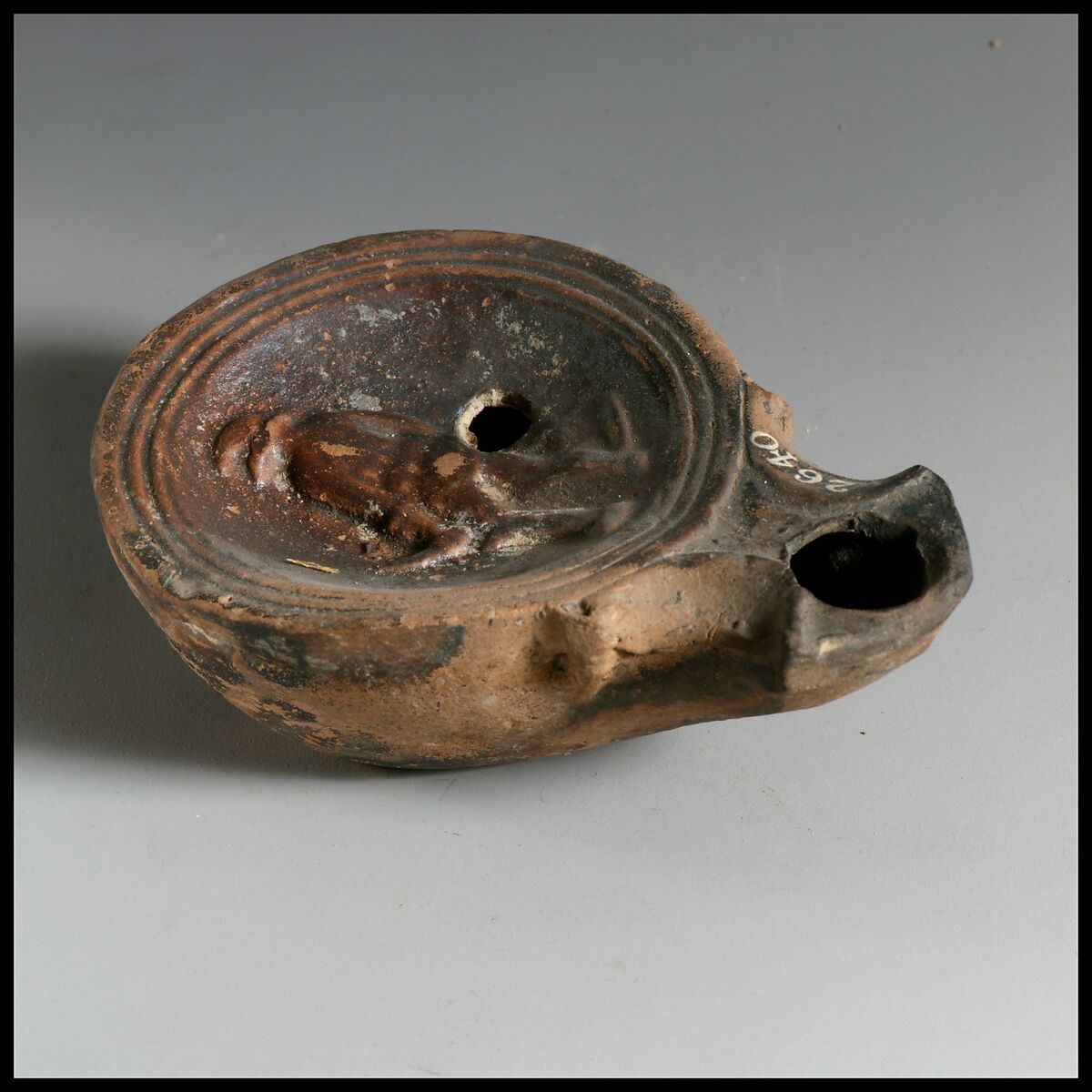 Terracotta oil lamp, Terracotta, Roman, Cypriot