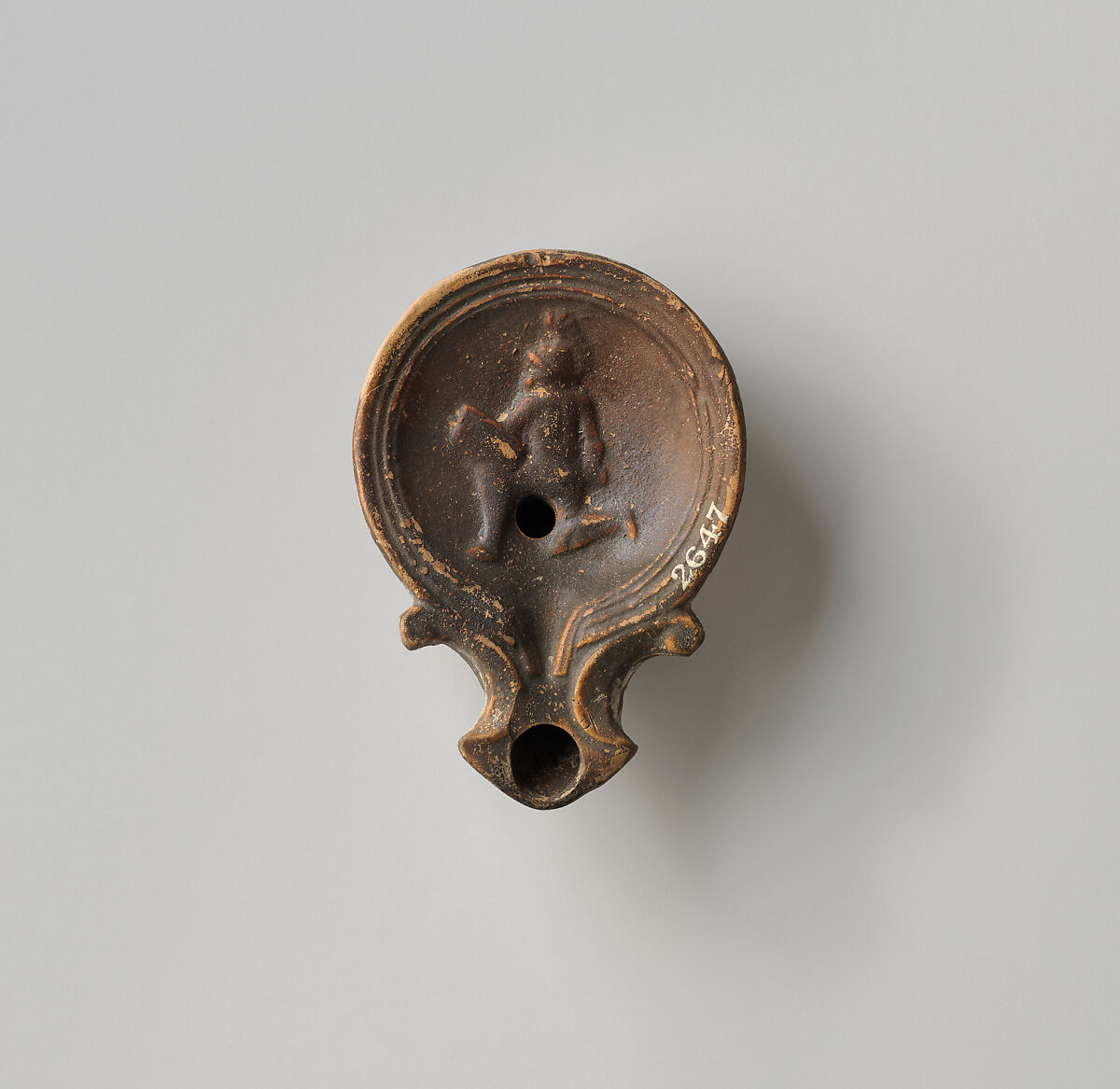 Terracotta oil lamp, Terracotta, Roman, Cypriot 