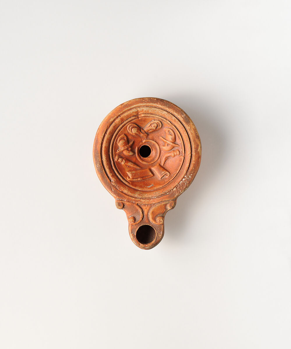 Terracotta oil lamp, Terracotta, Roman, Cypriot 