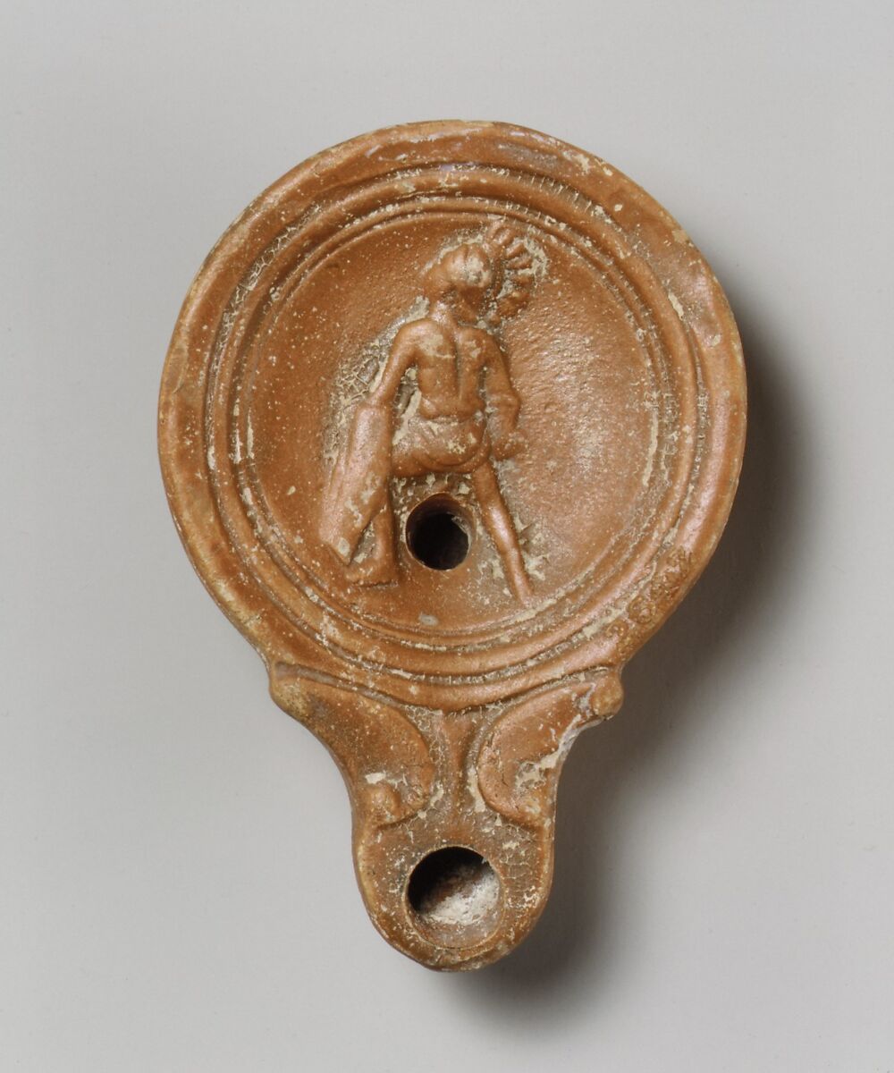 Terracotta oil lamp, Terracotta, Roman, Cypriot