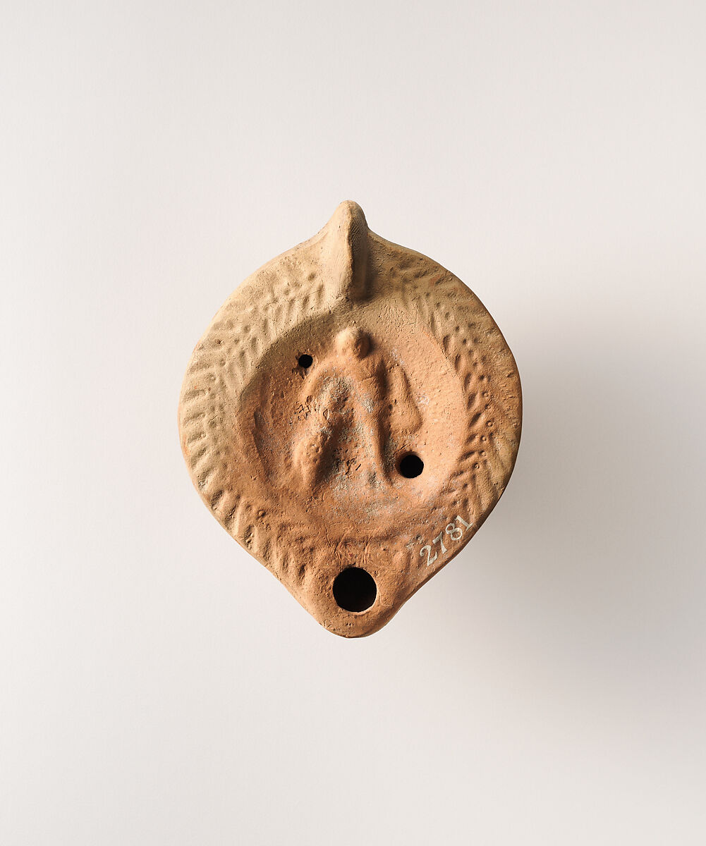 Terracotta oil lamp, Terracotta, Roman 