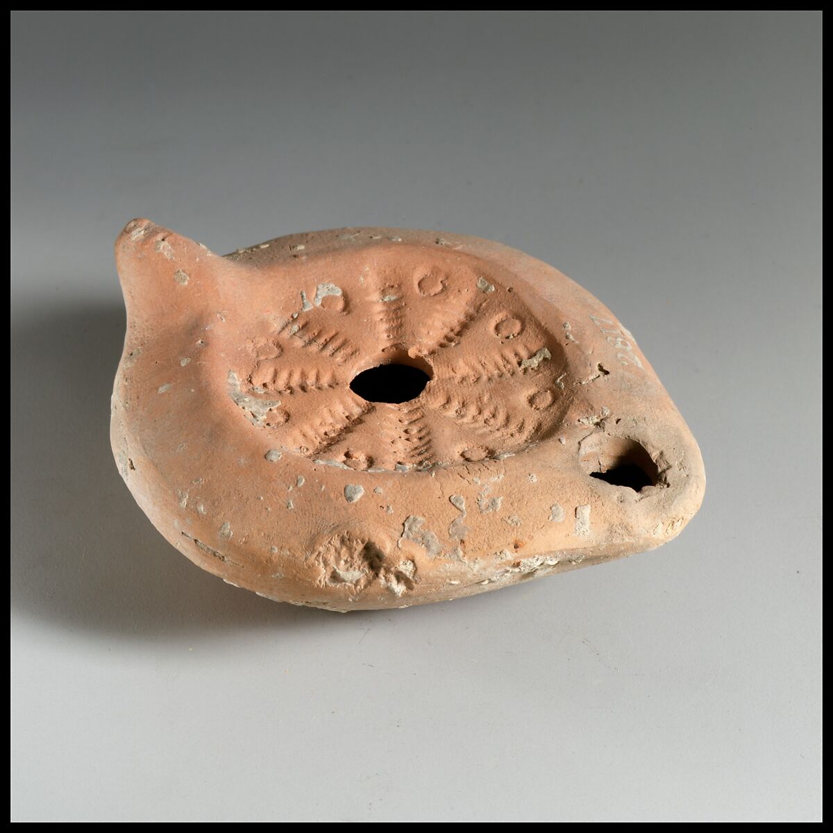 Terracotta oil lamp, Terracotta, Roman, Cypriot