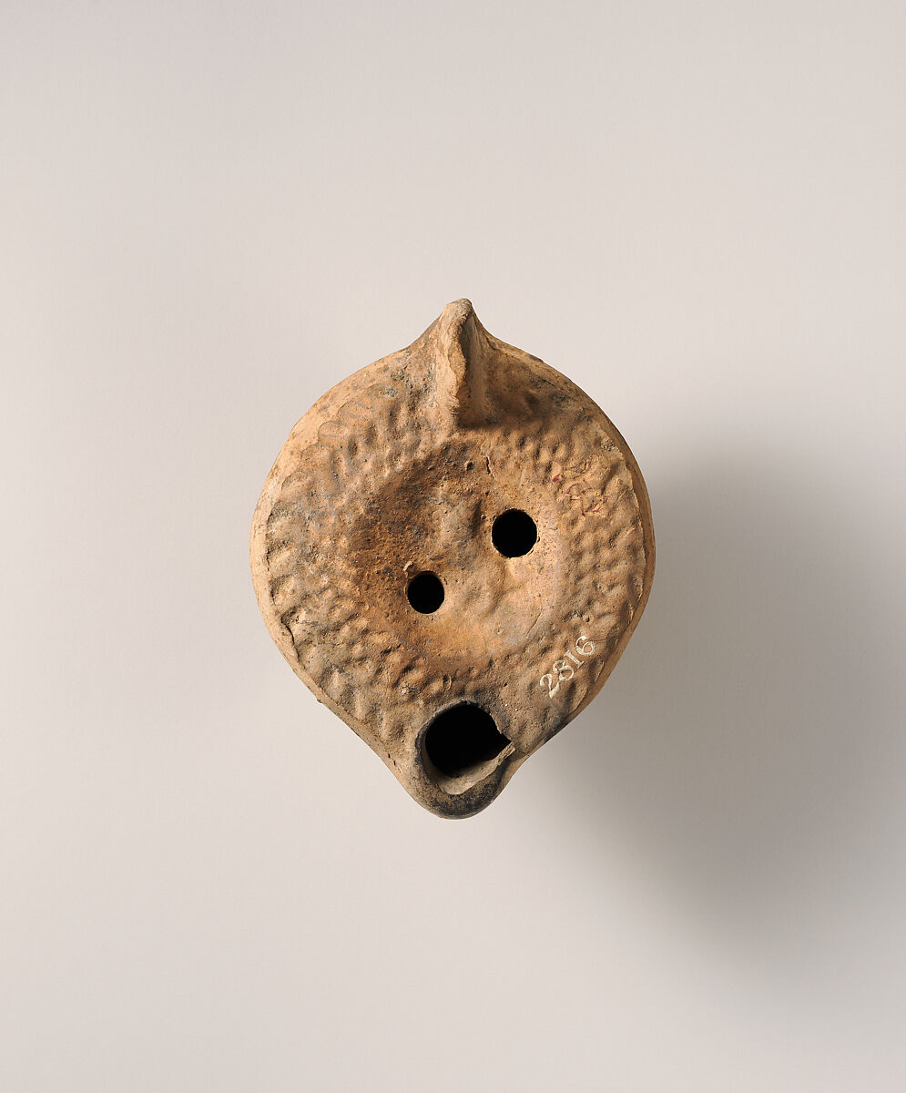 Terracotta oil lamp, Terracotta, Roman 