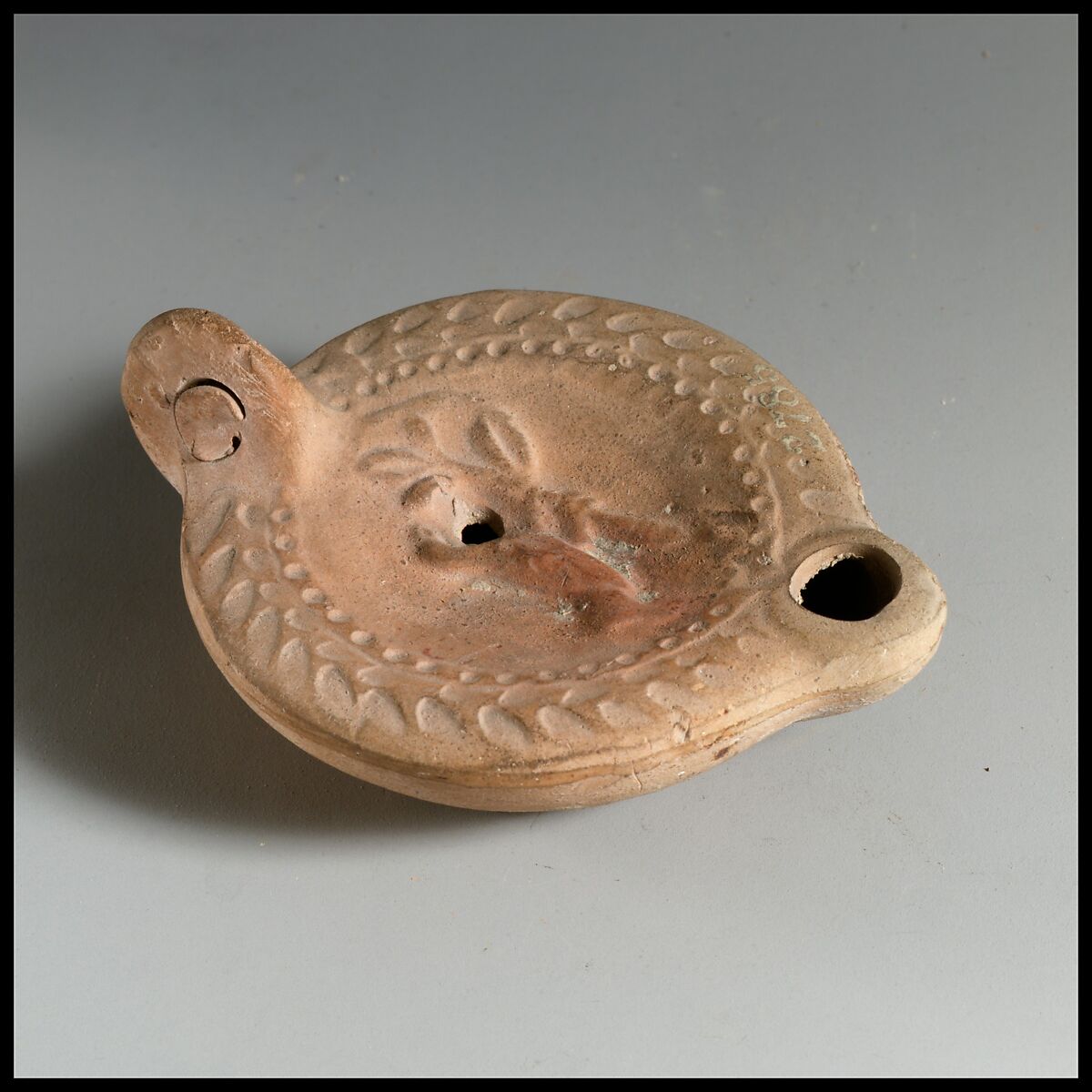Terracotta oil lamp, Terracotta, Roman, Cypriot