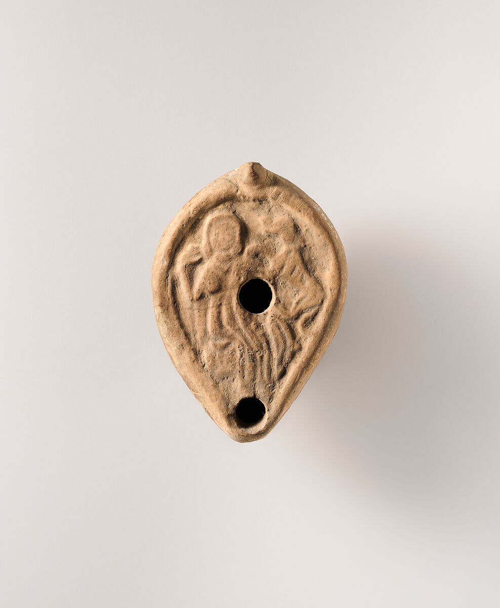 Terracotta oil lamp, Terracotta, Roman 