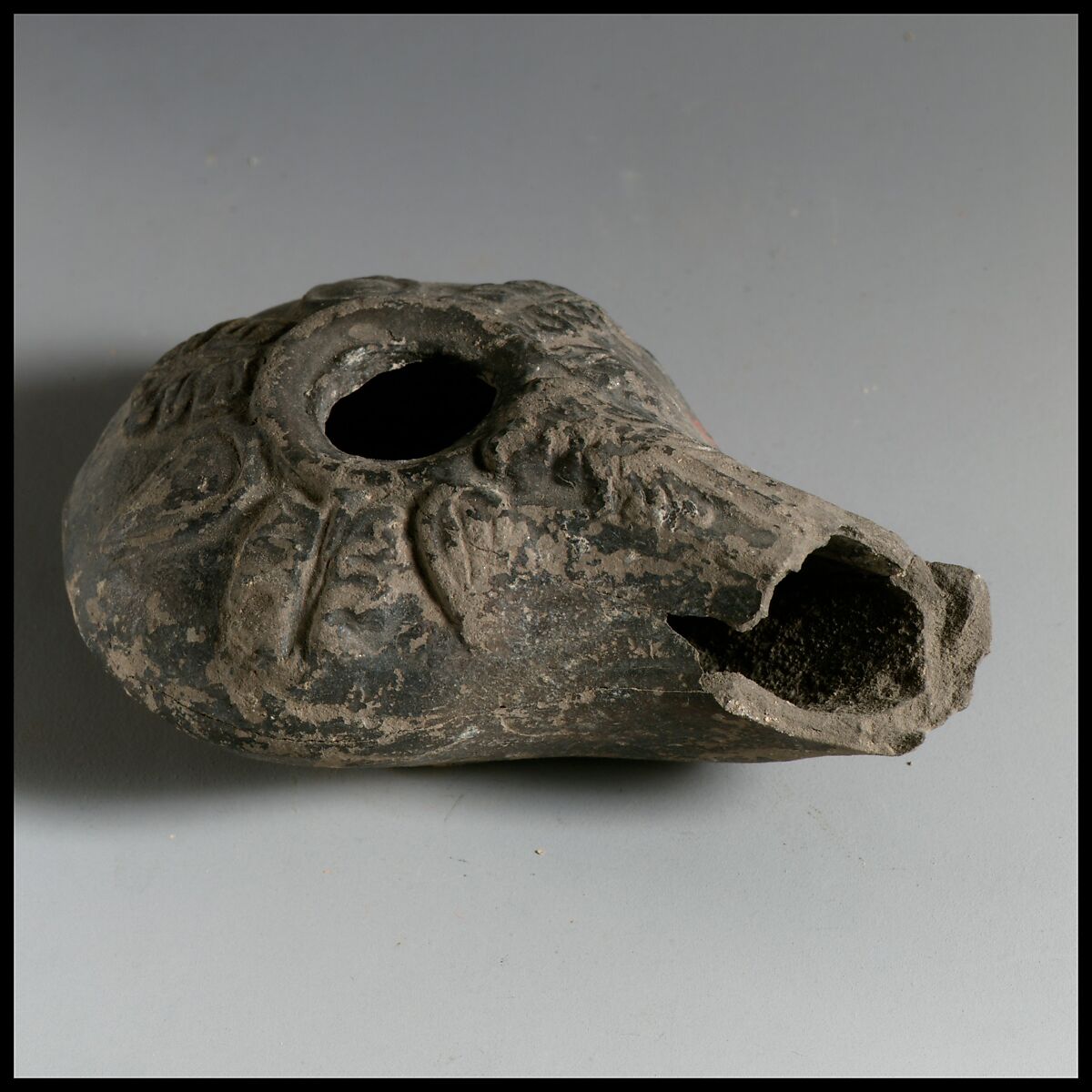 Terracotta oil lamp, Terracotta, Greek