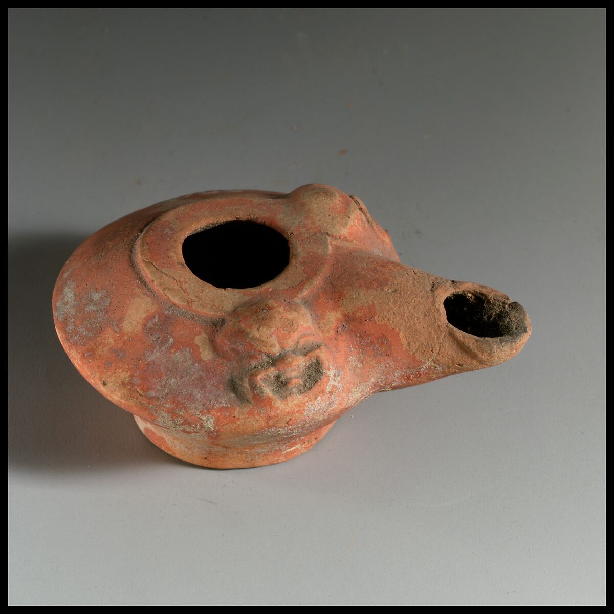 Terracotta oil lamp, Terracotta, Greek