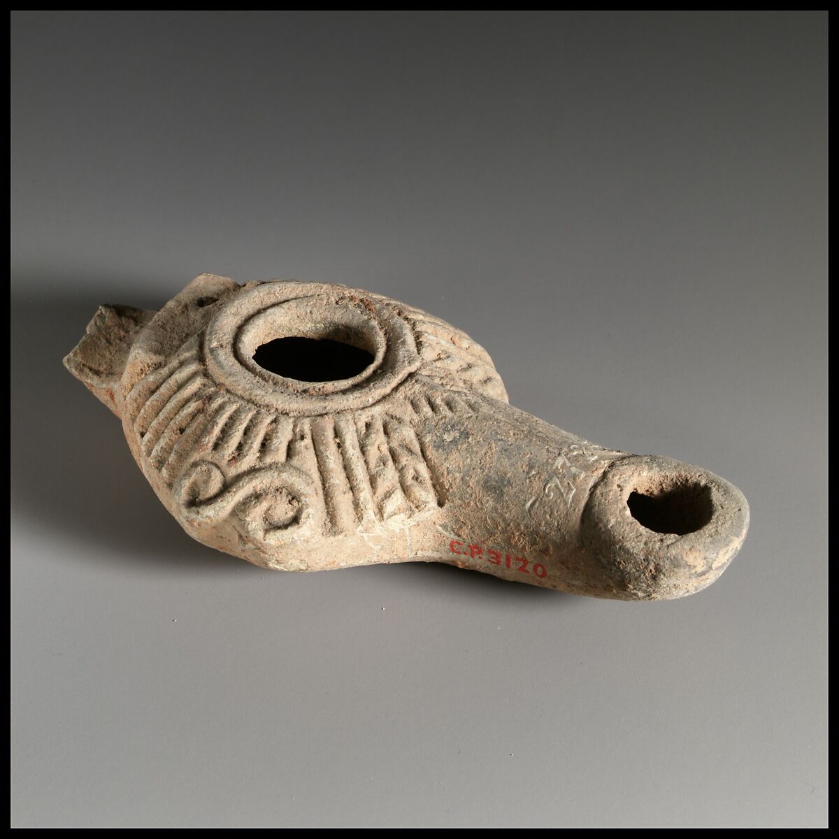 Terracotta oil lamp Greek Hellenistic The Metropolitan Museum of Art